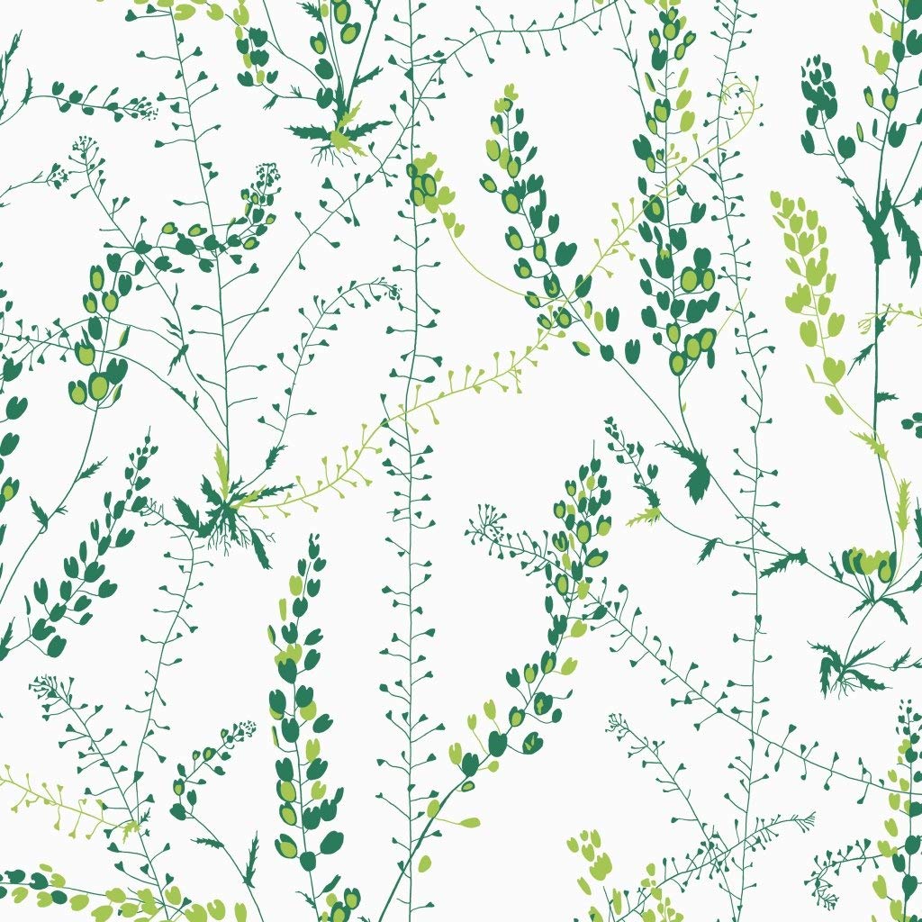 BorasTapeter Arne Jacobsen 1787 Leaf Vine And Flower Spikes Non-Woven Wallpaper, Light G
