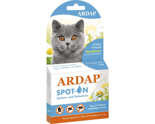 ARDAP Spot-On tick and flea protection for cats over 4 kg