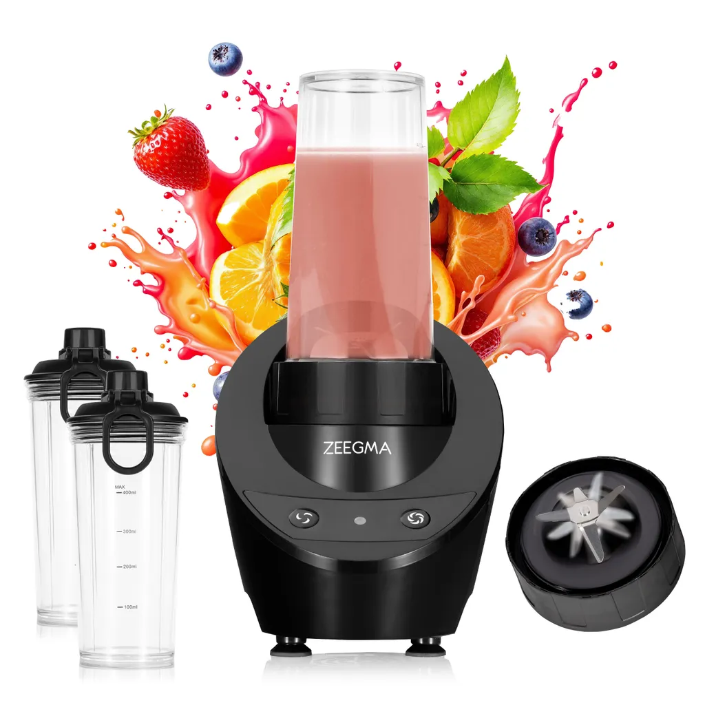 Zeegma Stand Mixer Vitamin Base 300 W, 2 speeds, Two practical bottles with lids 400 ml