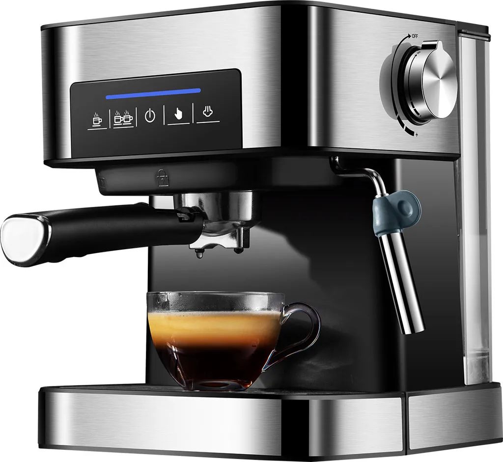 ZELURXX 3-in-1 Fully Automatic Coffee Machine, Coffee Capsule Machine, Milk Frother, 20 BAR, 850 W, 1.5 L Removable Water Tank, Touch Screen, Stainless Steel