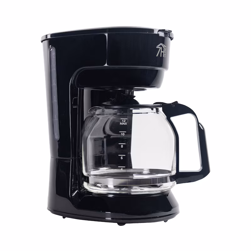Zeneo 12-cup filter coffee machine, 1.8L, 900W, black, 7house