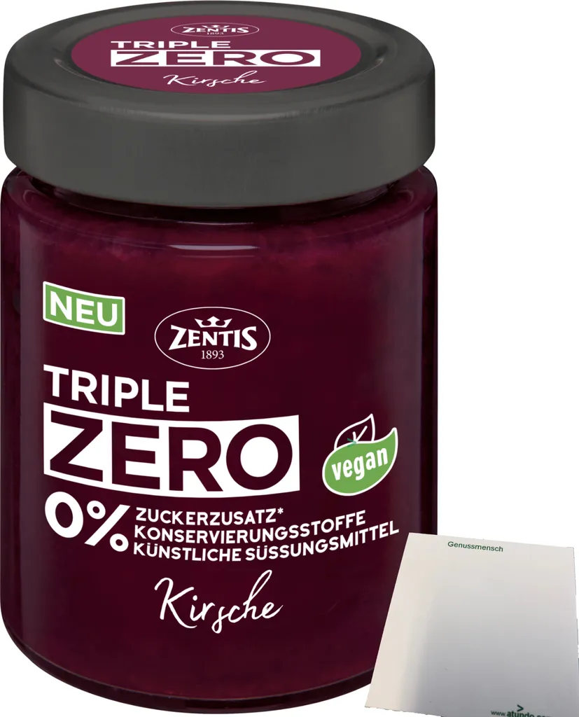 Zentis Triple Zero Spread Cherry Spread (185g Jar) + usy Block
