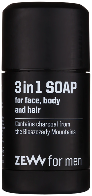 Zew For Men 3 in 1 Soap natural solid soap for face, body and hair 3in1