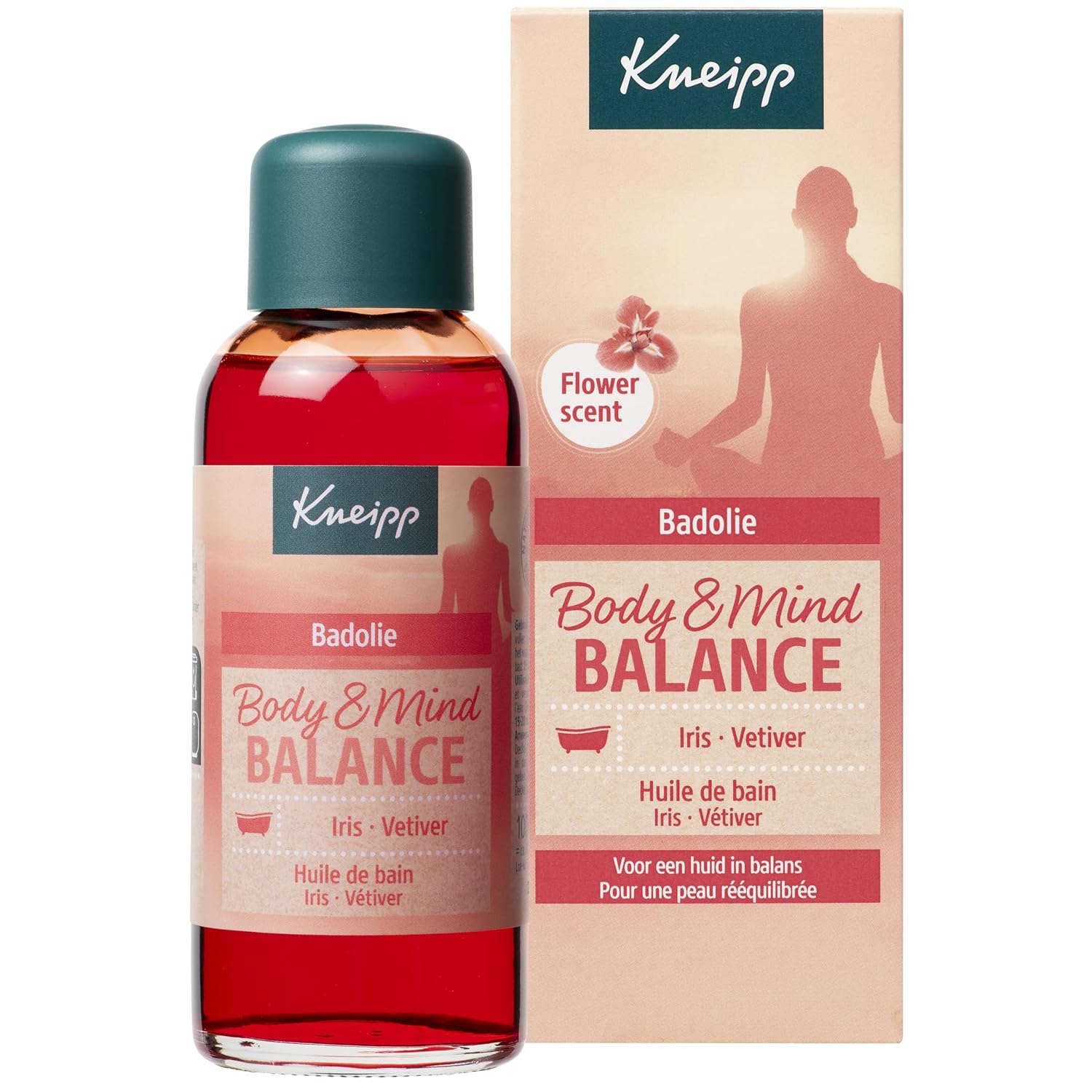 Kneipp Body & Mind Balance - Bath Oil - Iris and Vetiver - Gentle Floral Fragrance - For More Balance - Vegan - 100 ml
