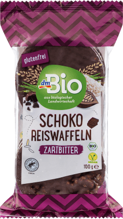 dmBio Chocolate Rice waffles Dark bitter, 100 g