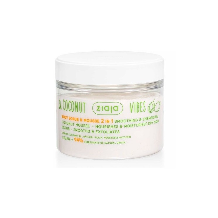Ziaja Coconut Vibes 2in1 Smoothing and Exfoliating Body Scrub & Mousse 270 ml