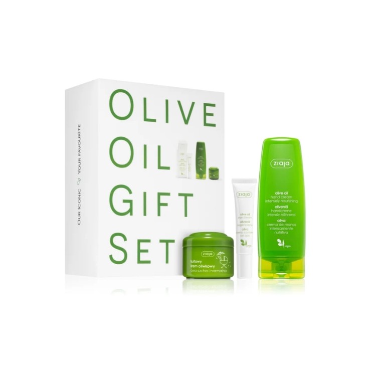Ziaja Olive Gift Set: Hand Cream 80ml + Face Cream 50ml + Eye Cream 15ml