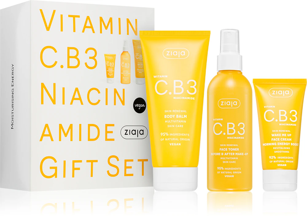 Ziaja Vitamin C.B3 Niacinamide Gift Set (For Face and Body)