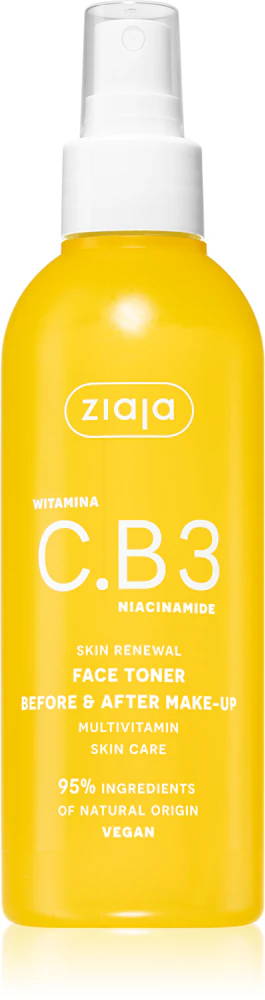 Ziaja Vitamin C.B3 Niacinamide Cleansing facial skin tonic in spray