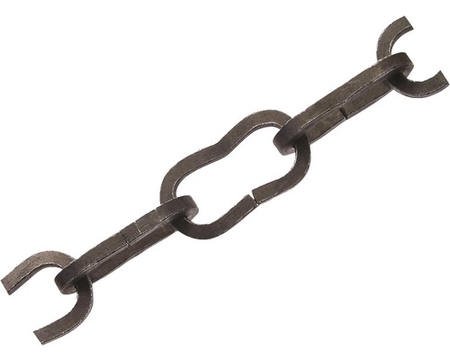 Pösamo Decorative chain Ø 5 mm hot-dip galvanized blackened iron, sold by the meter