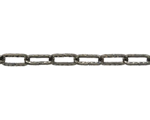 Decorative chain Pösamo Ø 3 mm copper-plated burnished steel, embossed, straight shape, sold by the meter