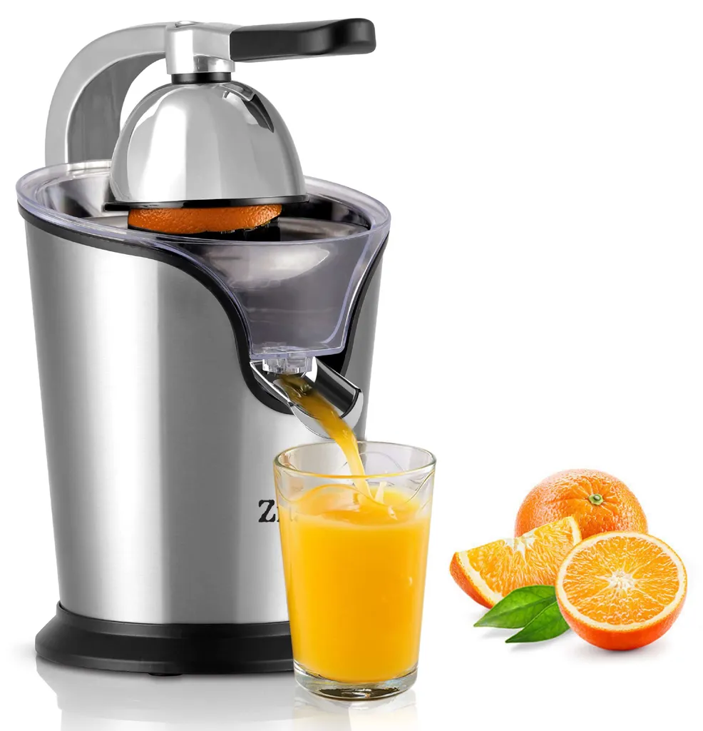 Zilan Electric Citrus Press | Juicer | Stainless Steel | Electric Juicer | Long-life Motor | 500 Watts | Auto Start-Stop | Stainless Steel Filter | 2 Juice Capsules |