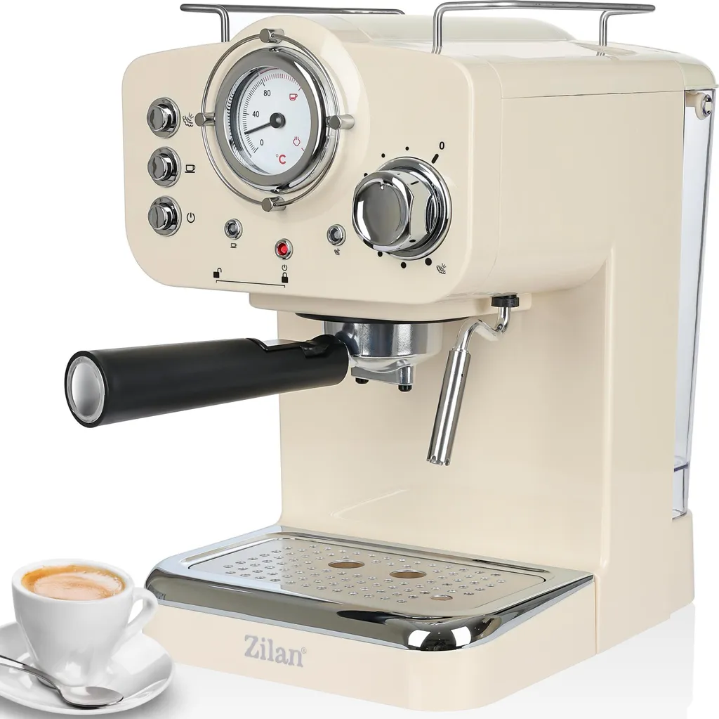Zilan Espresso Machine with Milk Frother, Portafilter Machine, Cappuccino Machine, Portafilter Coffee Machine, 15 bar Espresso Machine, Cappuccino Machine, Coffee Machine