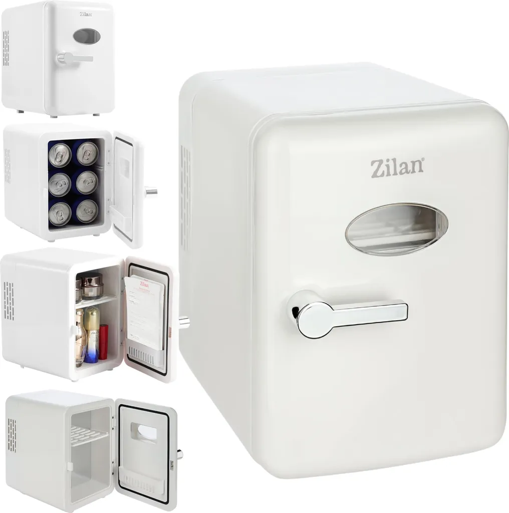 Zilan Mini Fridge 4L Cosmetic Refrigerator with Interior Light Make-up Refrigerator Small Cooling Unit Mini Mini Fridge