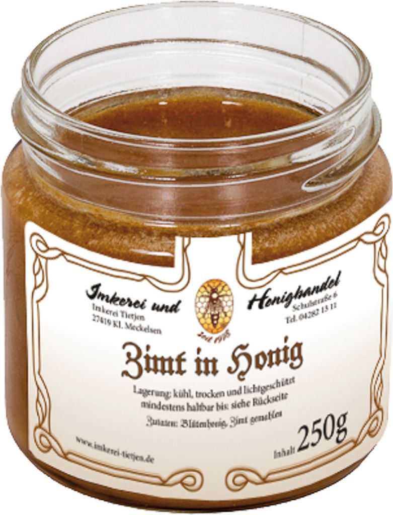 Tietjen Beekeeping Cinnamon in Honey 250g | Honey creation with Ceylon cinnamon | creamy