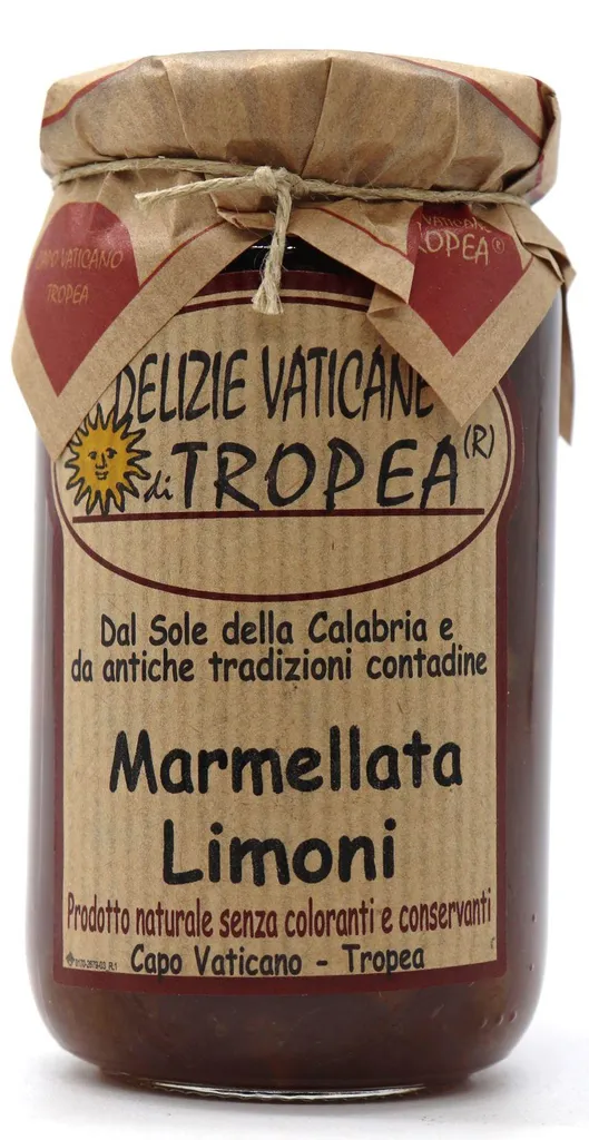 Lemon marmalade Delizie Vaticane di Tropea - Calabrian lemons - Italian delicatessen - without preservatives or colorings, 212 ml