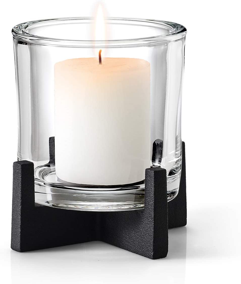 blomus Nero wind light, metal, black, H, W, D 11 cm