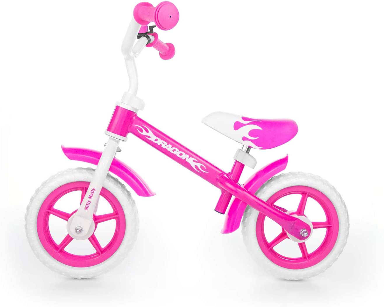Milly Mally 4805 Children's Balance Bike 10 Inch Wheels with Bell, pink