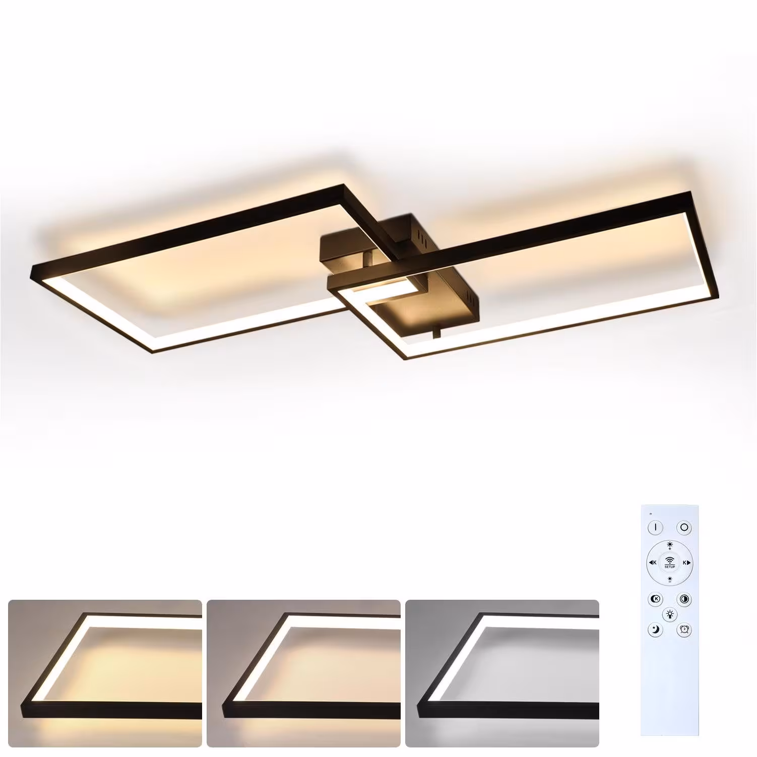 ZMH LED ceiling light Vogtgast 39.0/7.5/80.0 cm, Black