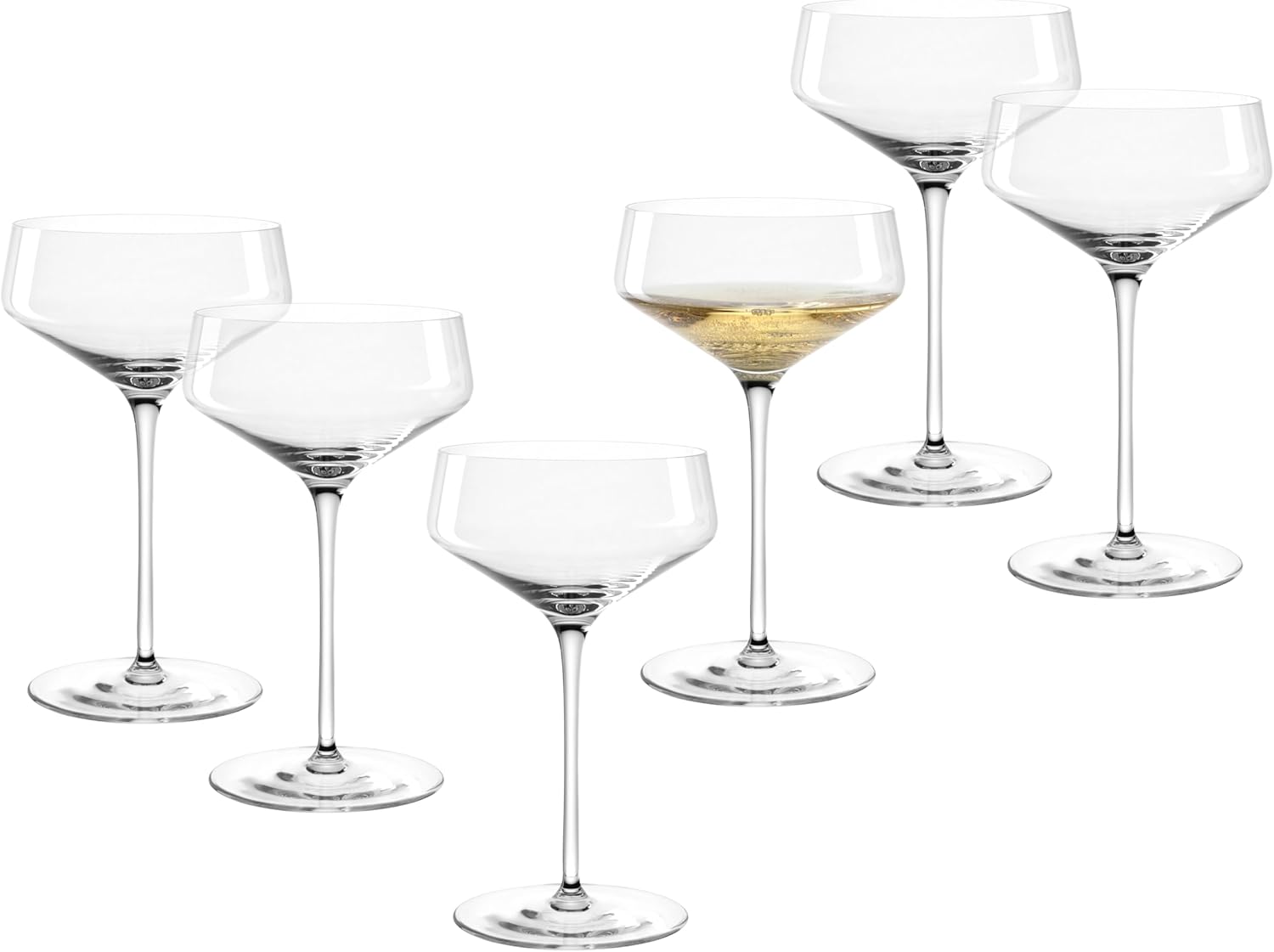 LEONARDO HOME PUCCINI Champagne Bowl • Pack of 6 • Cocktail Glass • Champagne Glass • Classic Shape • Elegant Design • Ideal for Aperitif and Dessert • Dishwasher Safe • 350 ml • 069593