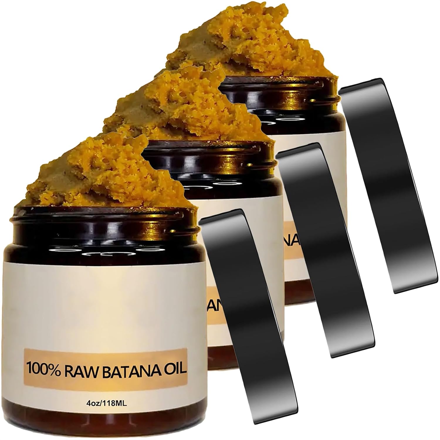 Batana Oil for Hair 118 ml, 100% Pure Cold Pressed Batana Essential Oil for Skin Care, Natural Batana Oil, Rosemary Oil Hair Care Oil, Suitable for All Hair (118 ml, 3 Pieces)