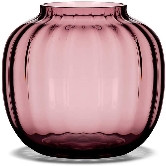 Holmegaard Primula Vase, Glass, Plum, 14.5 x 14.5 x 12.5 cm