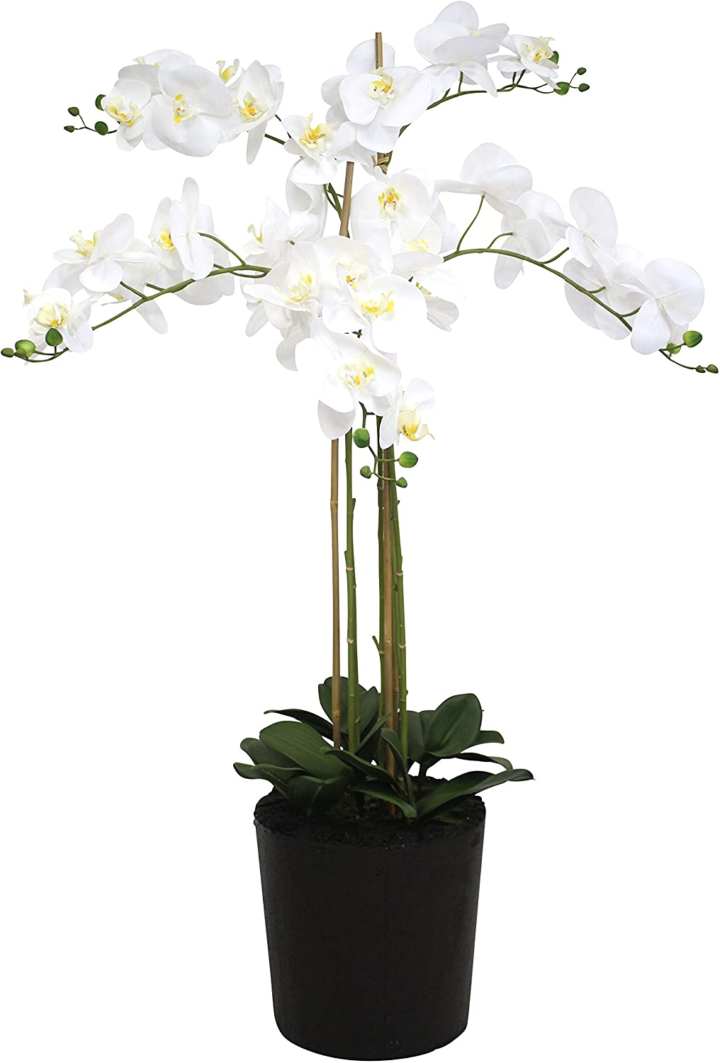 Decoline Giant Artificial Orchid With White Flowers