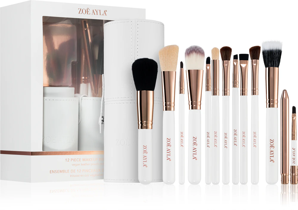 Zoë Ayla Makeup Brush Set 12 Piece Brush Set with Case