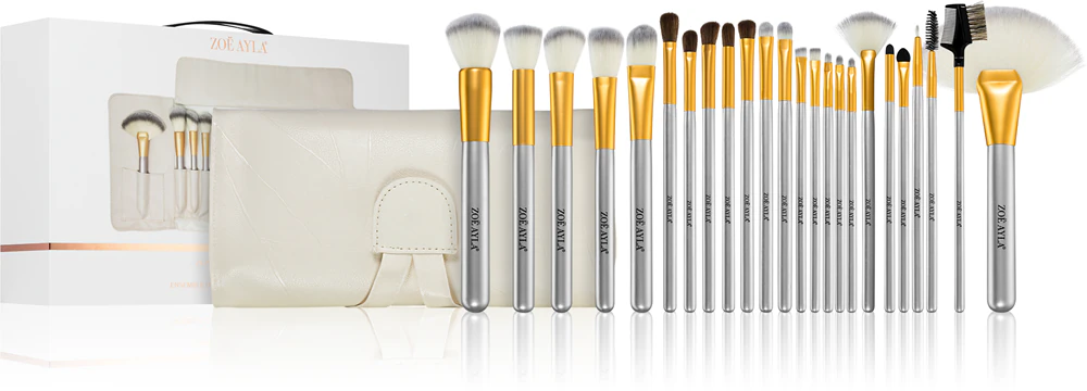 Zoë Ayla Makeup Brush Set 24 Piece Brush Set with Case