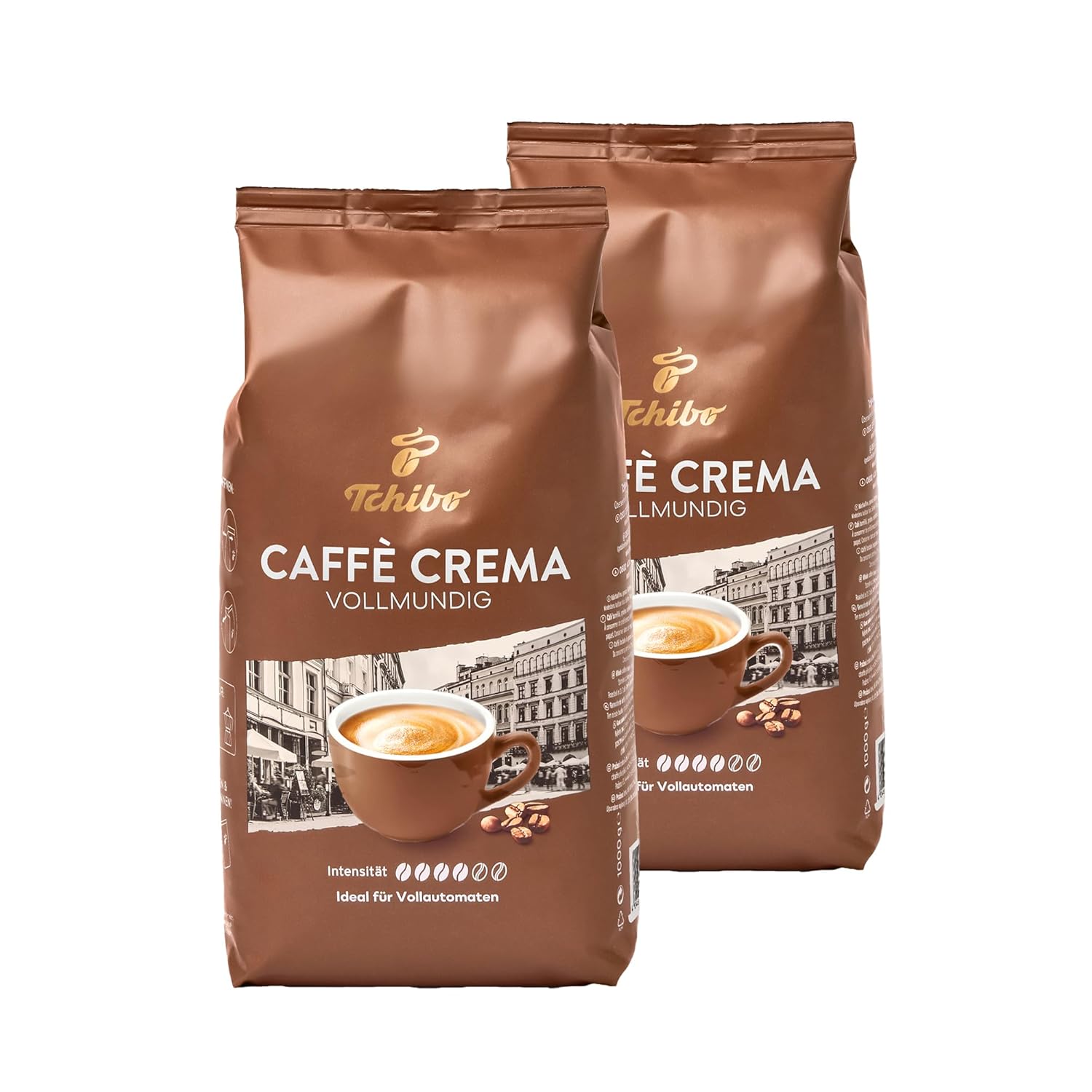 Tchibo Store Tchibo Caffè Crema Full-bodied, 2kg (2 x 1000g) coffee beans, full-bodied and aromatic taste