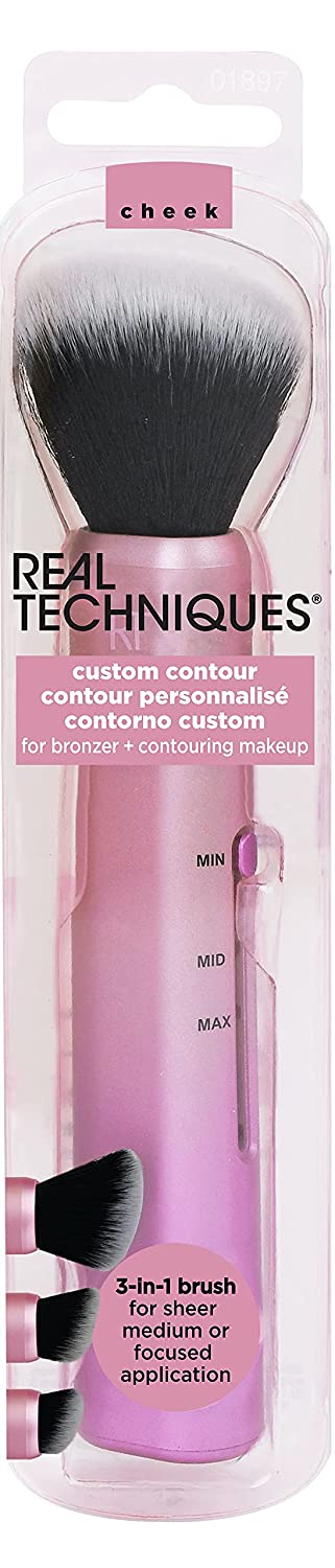 Real Techniques Slide 3-in-1 Customisable Contouring Makeup Brush for Powder / Bronzer and Contouring, ‎rose