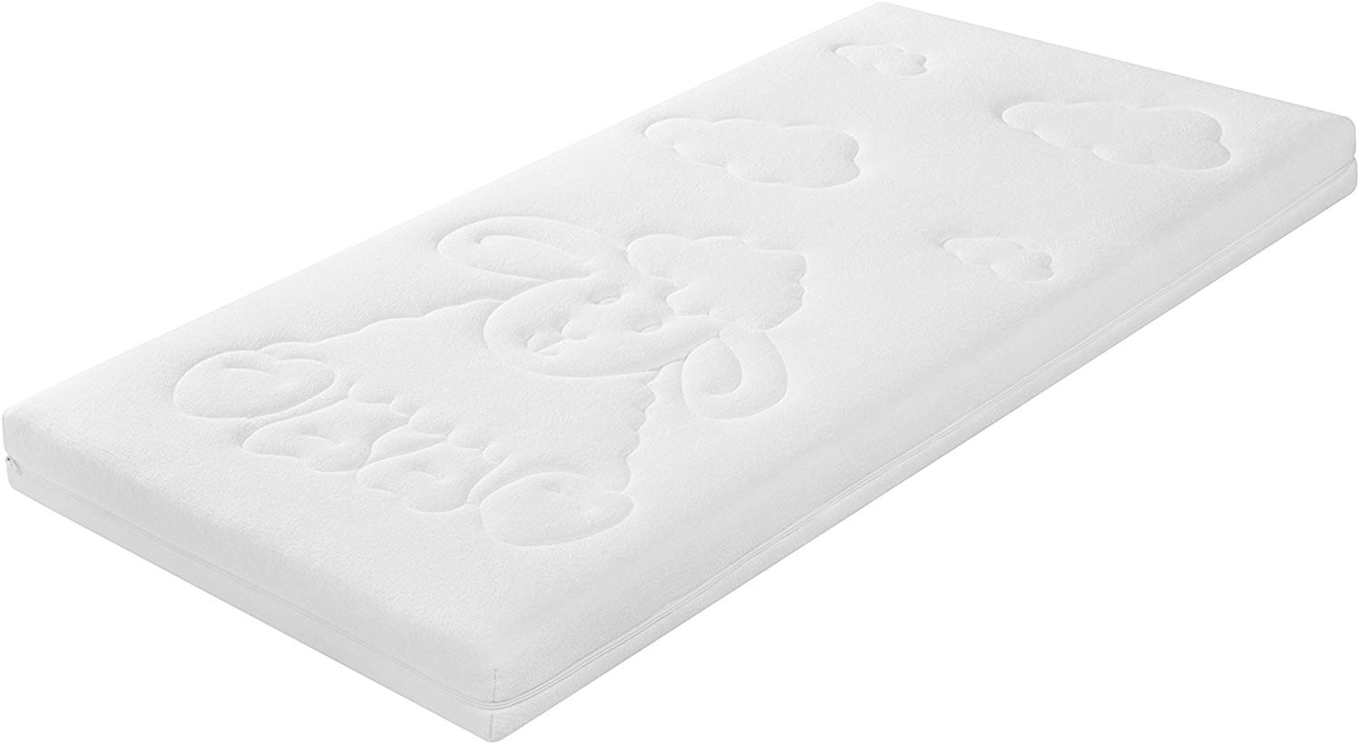 Traumnacht Baby/Junior Duo Premium Children\'s Mattress with Easy-Care and Absorbent Terry Cloth Cover, 60 x 120 cm, White, Oeko-Tex Certified, Produced according to German Quality Standard