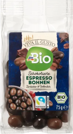 dmBio Chocolate chocolate beans of tender bitters & whole milk, 75 g
