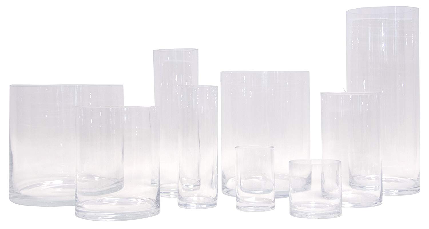 Varia Living Cylindrical Glass Vase With Round Base Ideal For Candles Or As A Spare Glas