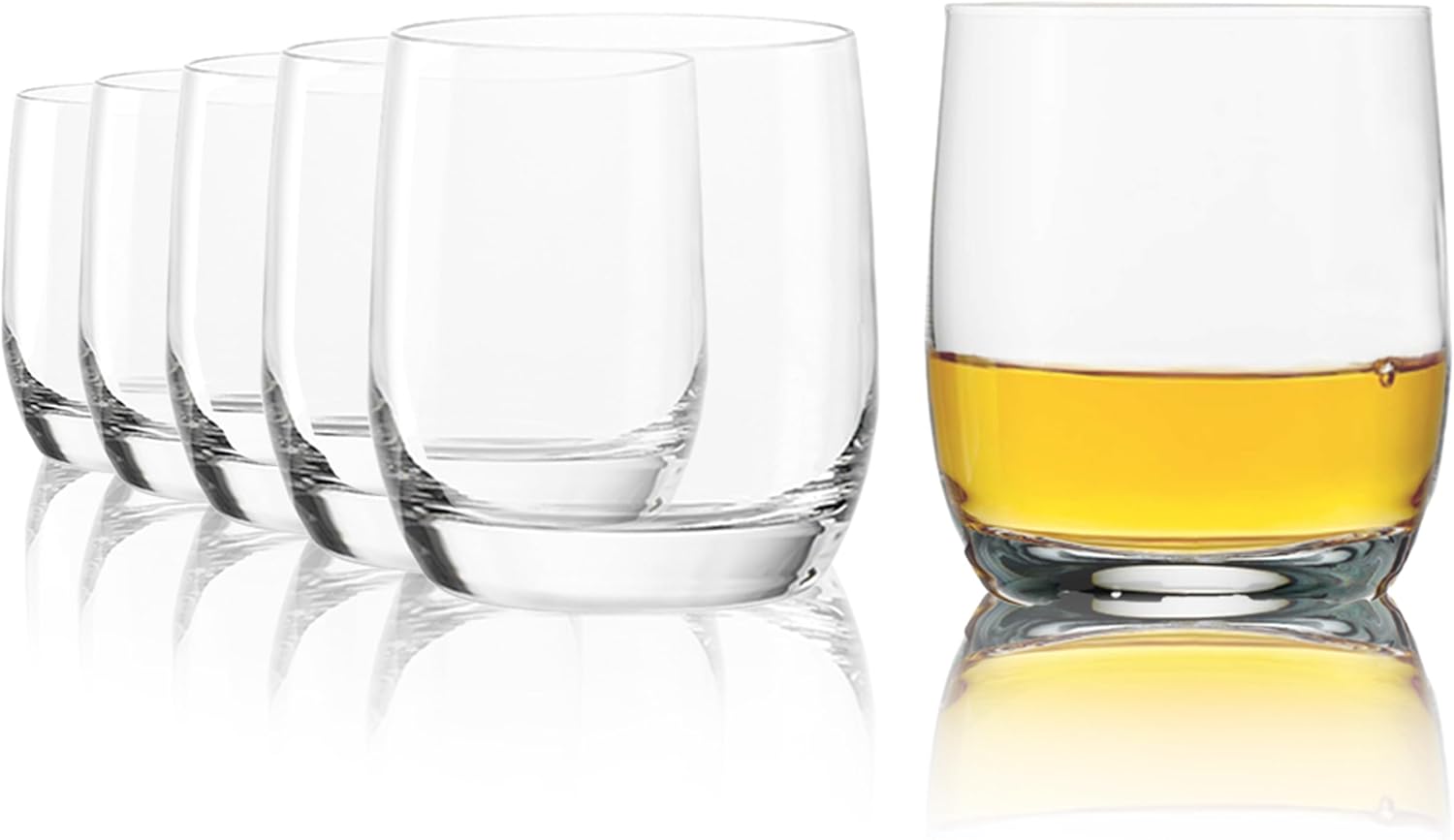 Stölzle Lausitz D.O.F. Weinland Whiskey Glasses, Set of 6, 350 ml, High-Quality Whiskey Cups in Timeless Design, Whiskey Tumbler Made of Lead-Free Crystal Glass, Dishwasher and Shockproof, Made in