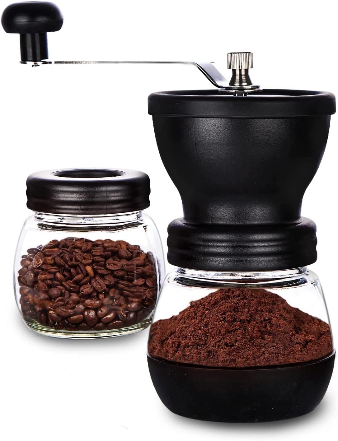 VIA CREMA Manual Coffee Grinder, Hand Coffee Grinder, Ceramic Grinder, Manual Adjustable Ceramic Blades