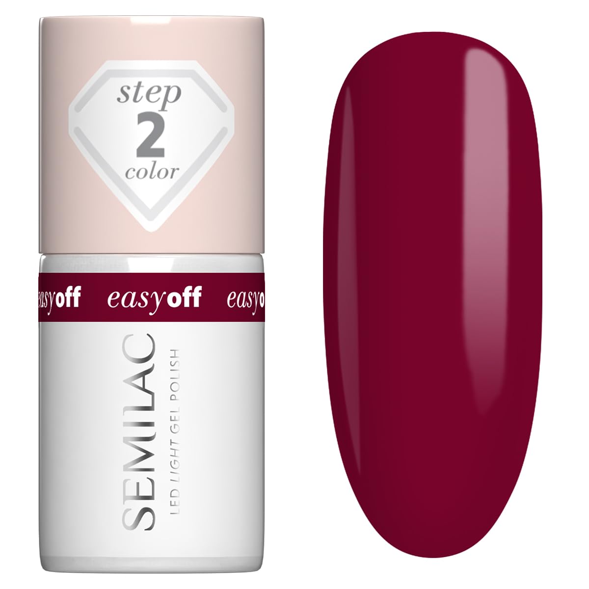 Semilac Easy Off LED Light L19 Nail Polish Cherry Coke 7 ml