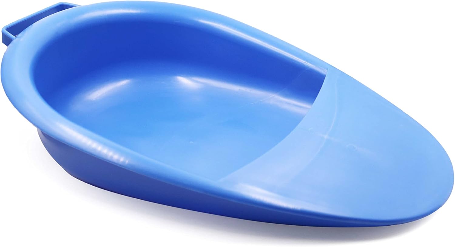 PEPE Mobility Store PEPE Mobility Bed Pan for Adults, 2 Liter Basin for Women and Men, Wedge Bed Bowl Flat, Body Bowl with Handle, Slider Toilet for Bedridden People, Blue