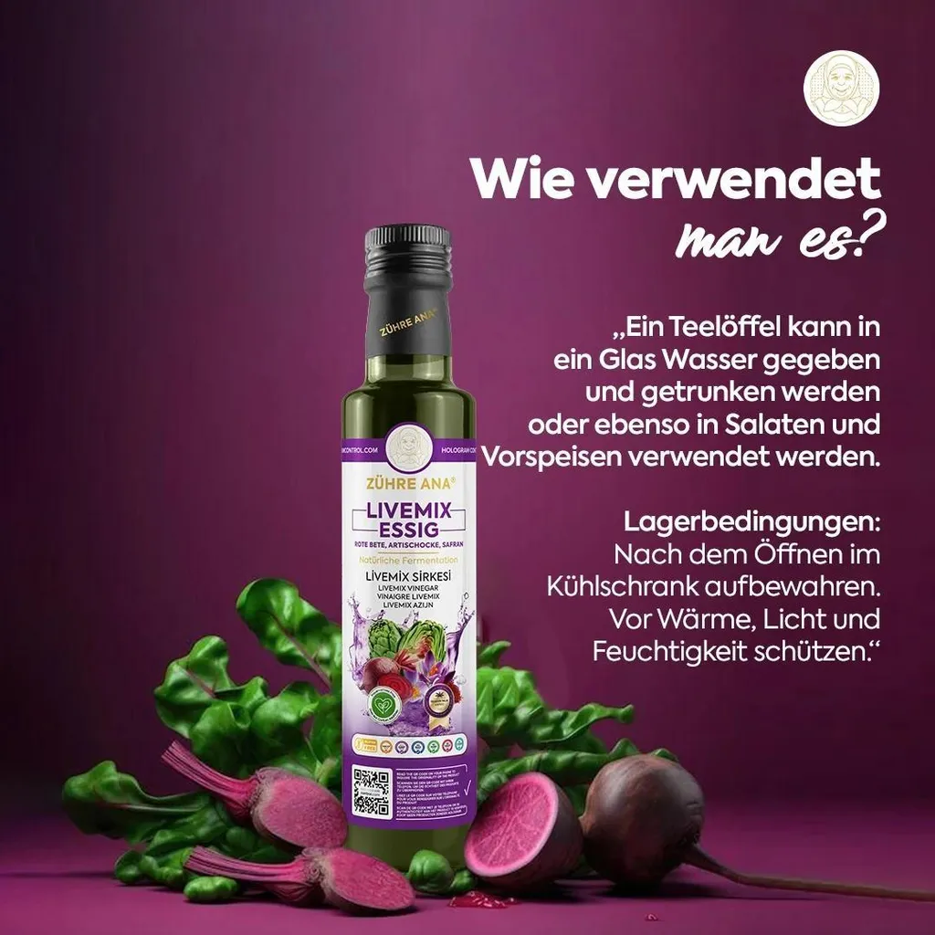 Zühre Ana | Livemix Essig (Rote Bete, Artischocke & Safran) 500 ml