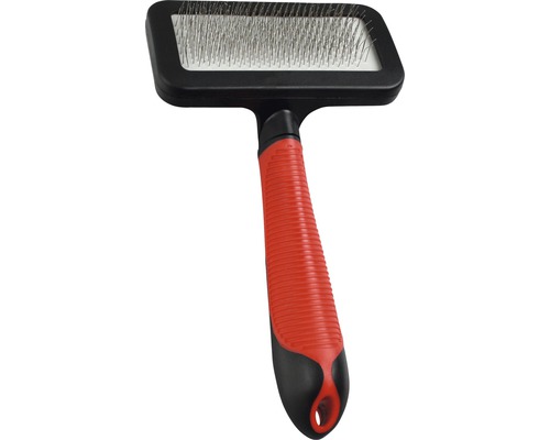 Karlie slicker brush for dogs, medium, black-red
