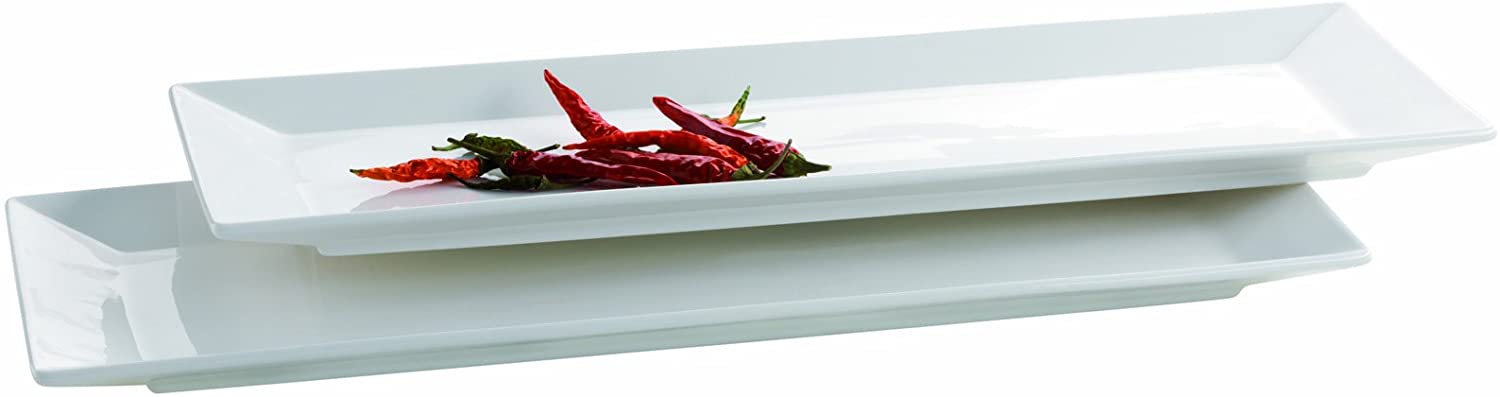 Maser Domestic Professional Trendy Line 31.5 x 11 cm 2-Piece Rectangular Plate Set