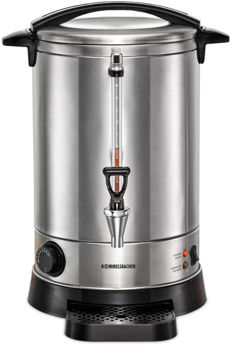 ROMMELSBACHER GA 1700 Hot Drinks Machine - 13 Litres, Drain Tap, Double-Walled Stainless Steel Housing, Heat-Insulated, Level Indicator, Continuous Temperature Control