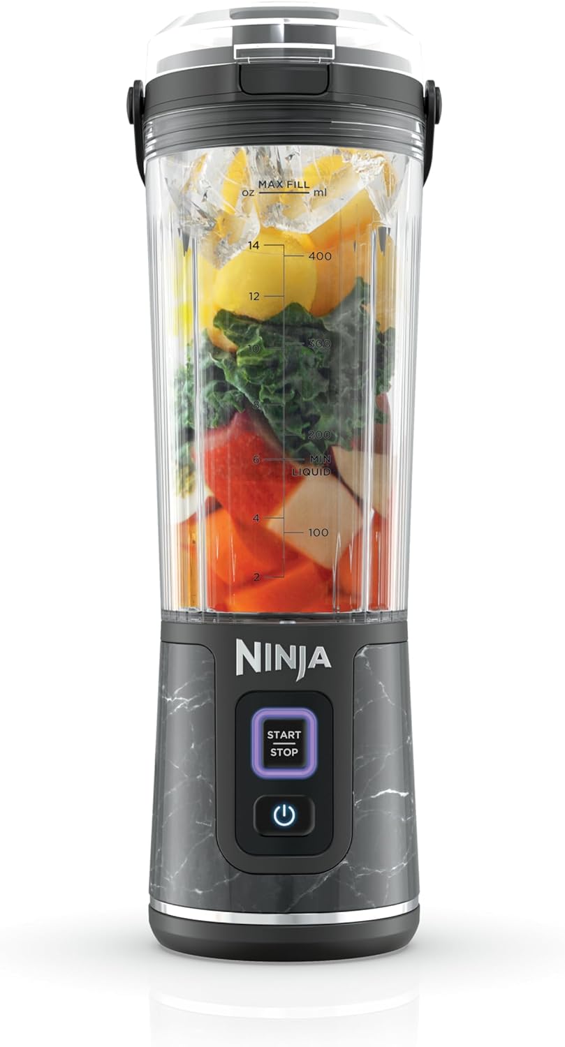 Ninja Blast BC152MK Portable Blender, Cordless 530 ml, Personal Blender for Shakes and Smoothies, BPA Free, Leak-proof Lid and Drinking Spout, USB-C Rechargeable, Dishwasher Safe Parts