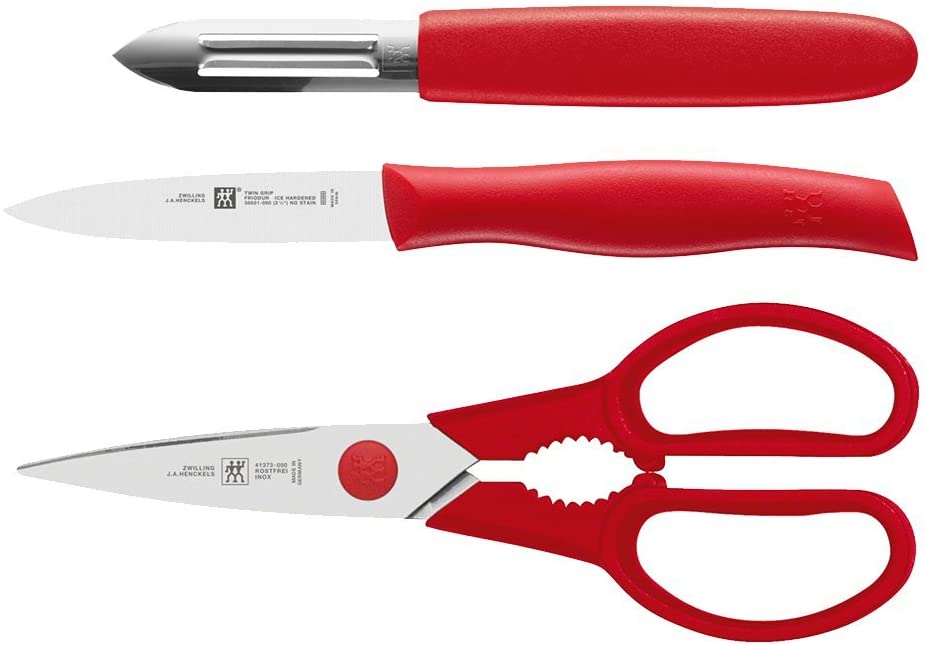 Zwilling Stainless Steel Knife, Silver/Red, One Size