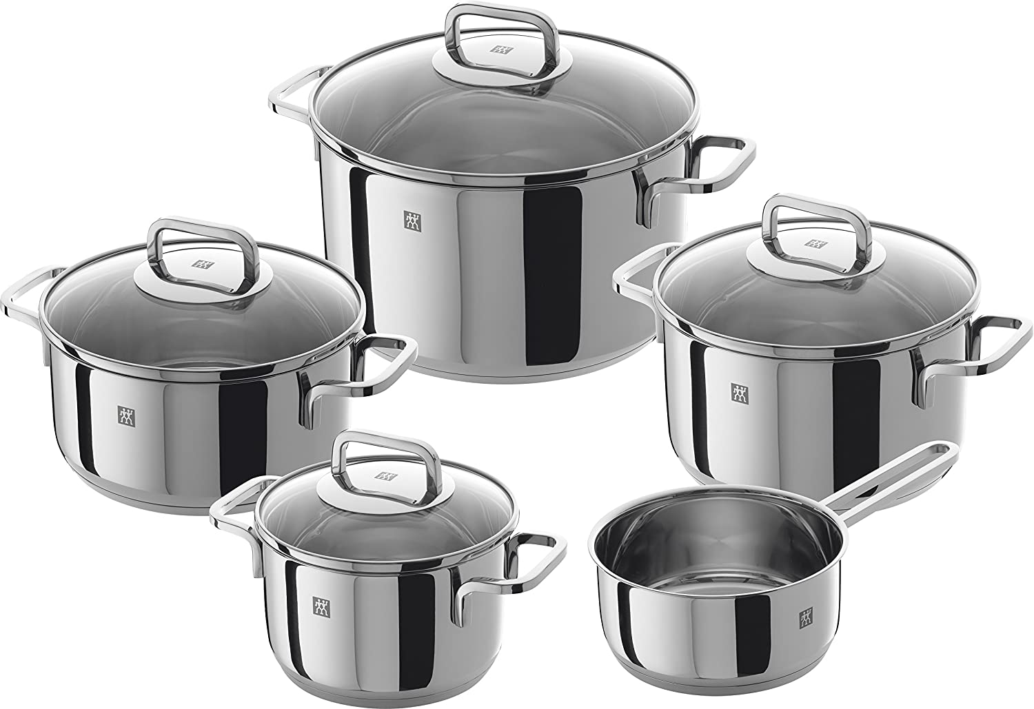 Zwilling Quadro 65060-000-0 Cookware Set, Suitable for Induction Cookers, 5 Pieces, Silver, 60 x 50 x 30 cm