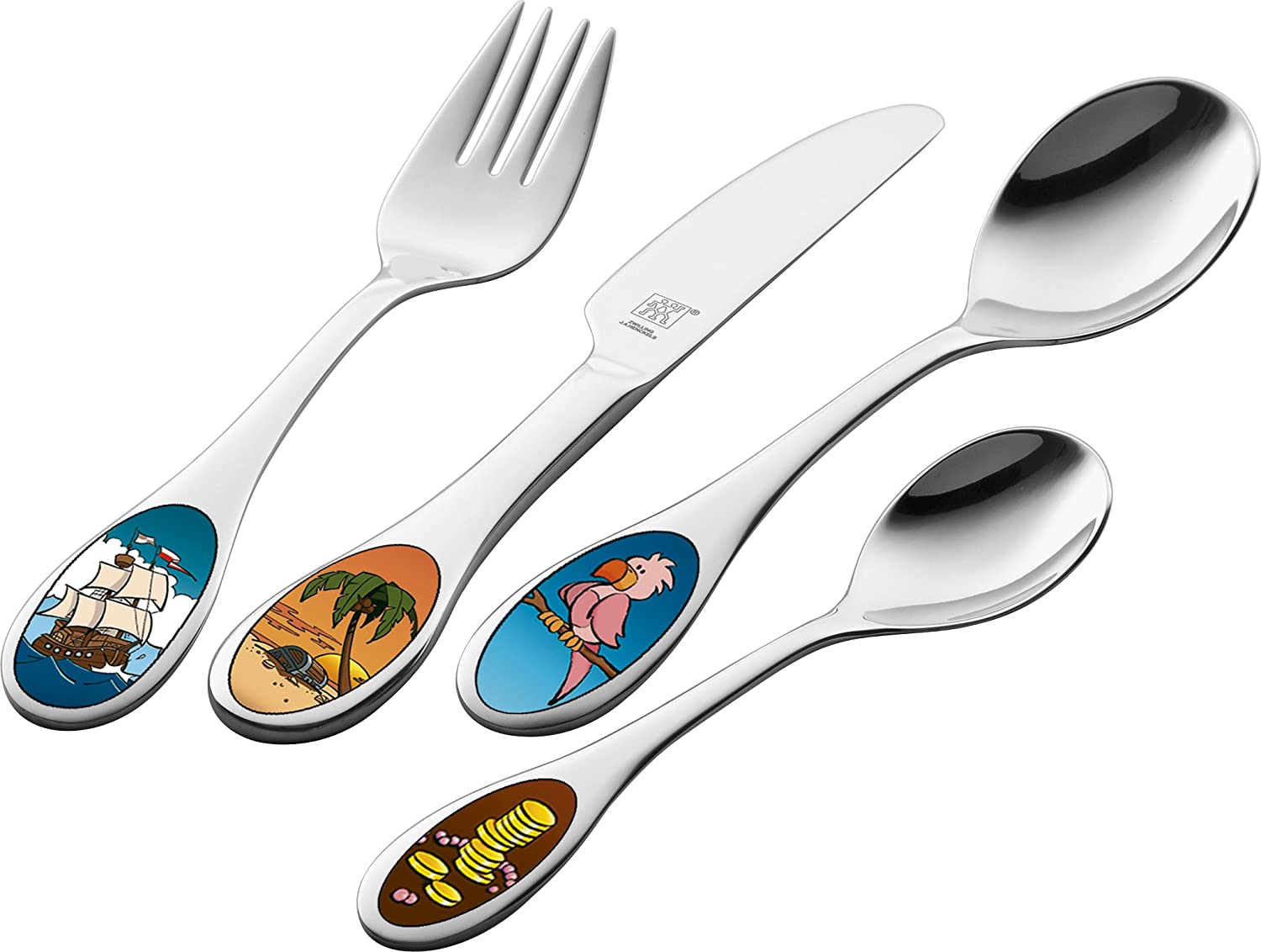 Zwilling J.A Henckels Adventures Children\'s Cutlery Set, Polished 18/10 Stainless Steel, 4 Piece