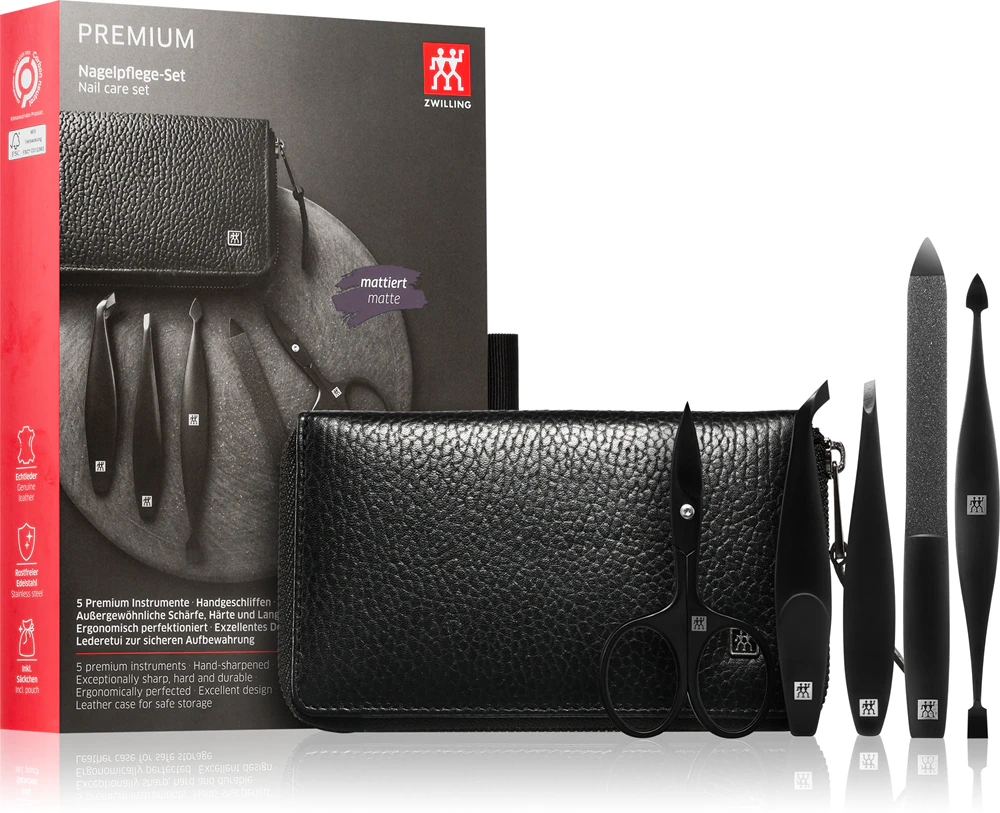 Zwilling Premium Black Manicure Set for Men