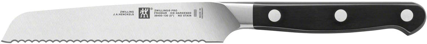 Zwilling Pro Universal Knife 130 mm (; Special Stainless Steel, Zwilling Special Cast, Studded, Solid, Plastic Inserts.) Black