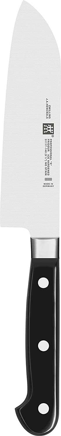 Zwilling Santoku knife, blade length: 14 cm, large blade, special stainless steel/plastic handle, professional S