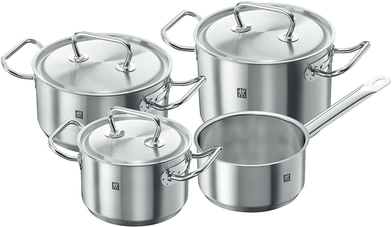 ZWILLING Twin Classic Saucepan Set 4 Pieces 3 Lids Suitable for Induction Cookers Stainless Steel
